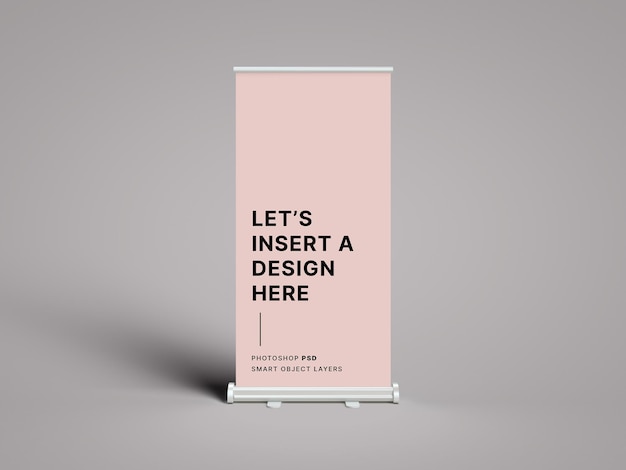 Roll Up Banner Mockup con spazio di progettazione personalizzabile