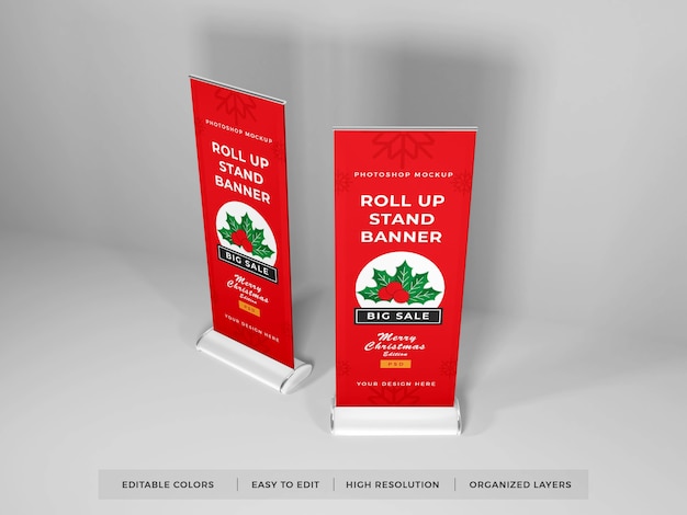 Roll up banner mockup design aislado