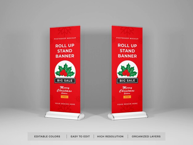 Roll up banner mockup design isoliert