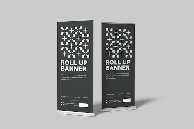 Roll Up Banner Mockup for Exhibition and Promotional Display