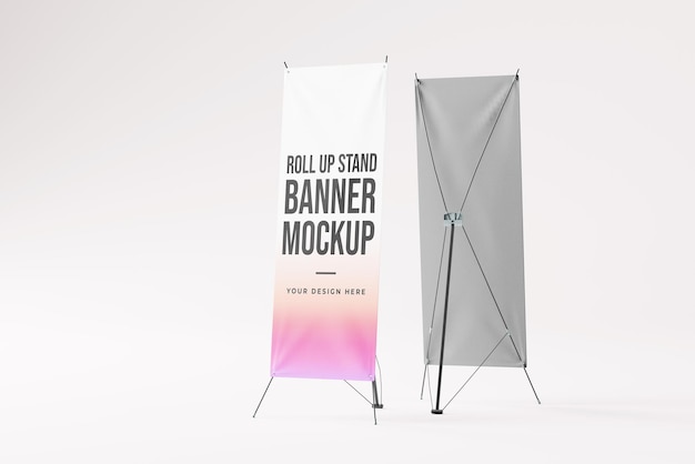 Roll-Up-Banner-Mockup für den Stand