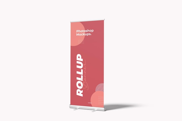 Roll Up Banner Mockup in Front View