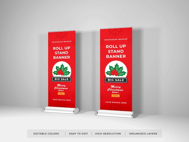 Roll Up Banner Mockup Isolé