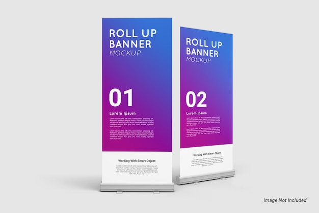 Roll Up Banner Mockup Isolé