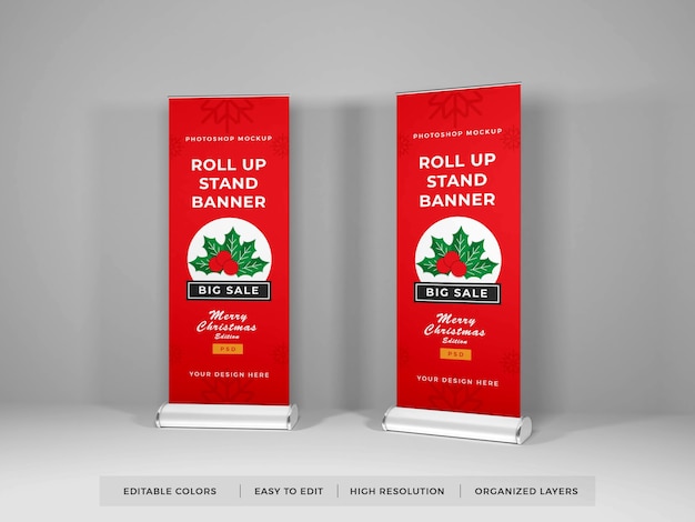 Roll Up Banner Mockup isoliert