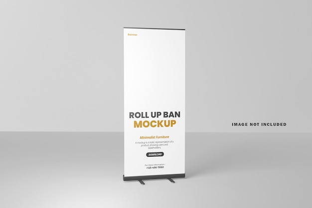 Roll up banner mockup look front view