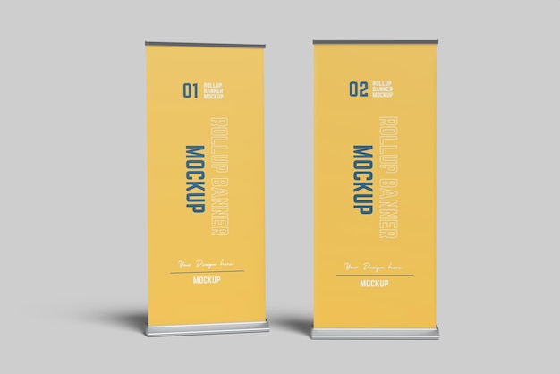 Roll Up Banner Mockup per la pubblicità e la presentazione