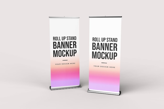 Roll Up Banner Mockup para publicidad y presentación