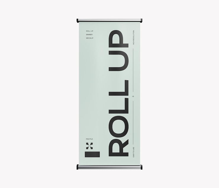 PSD roll up banner mockup para publicidad y promoción