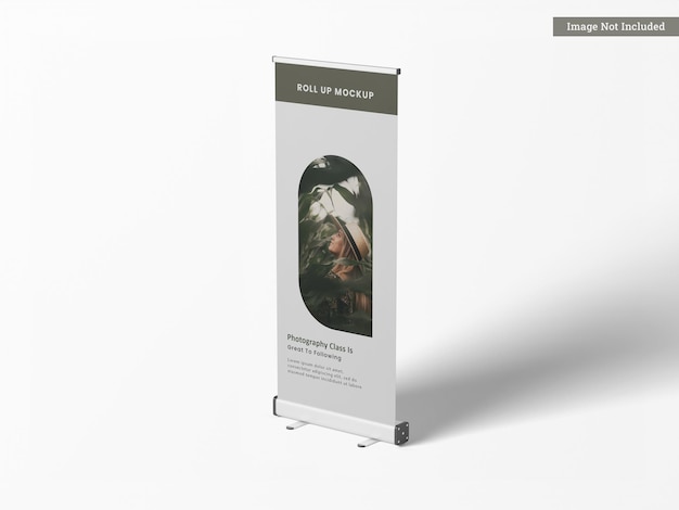 Roll-up-banner-mockup, rechte ansicht