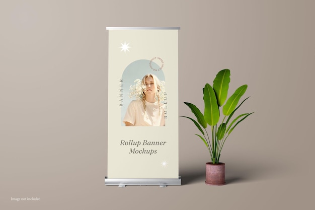 Roll up banner mockup vorderansicht