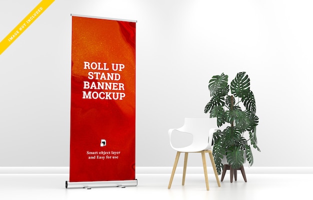 Roll Up Banner Stand Mockup. Modèle