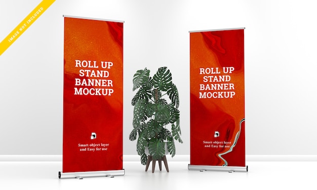 Roll Up Banner Stand Mockup. Modello