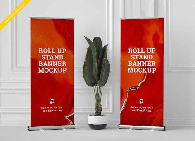 Roll up banner stand mockup. vorlage .