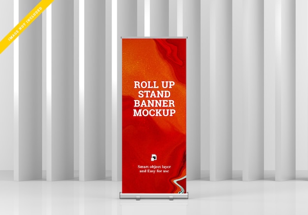 Roll Up Banner Stand Mockup.