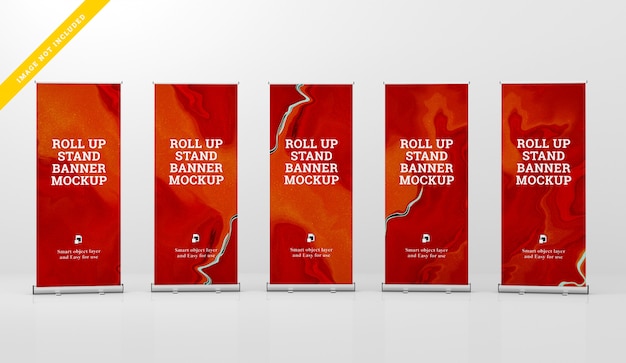 PSD roll up banner stand mockup.