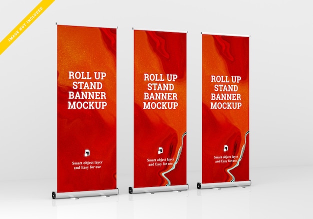 Roll up banner stand mockup.