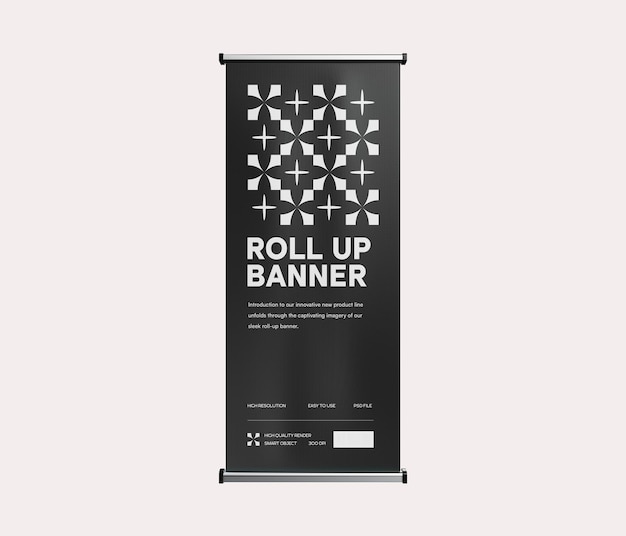 Roll Up Banner with Geometric Design for Advertising and Events