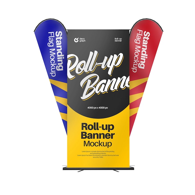 Roll up banners mockup