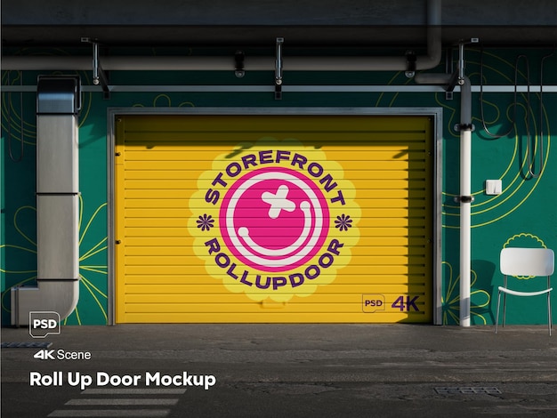 Roll-up Garage-Tür realistische Mockup