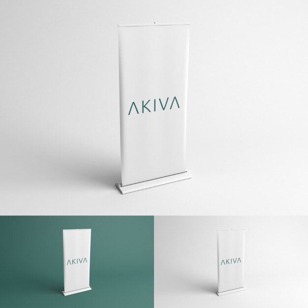 Roll-up perspektivische Ansicht Mock-up