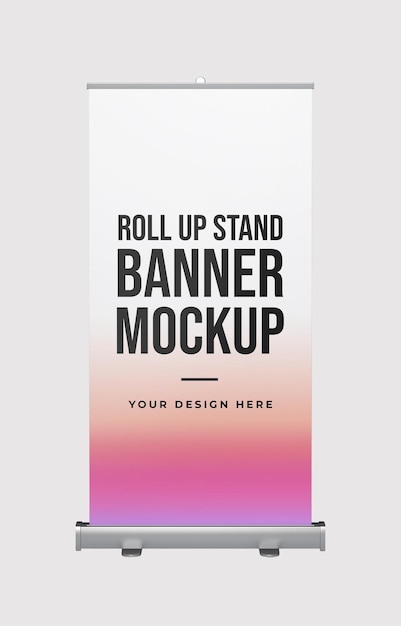 Roll Up Stand Banner Mockup (modello di banner rotolato)