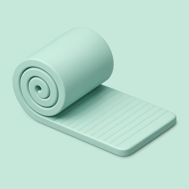 Rolled Yoga Mat in Pastel Mint Green