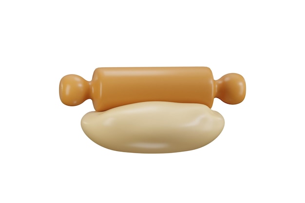 Rollende Pin-Symbol 3D-Rendering-Vektor-Illustration
