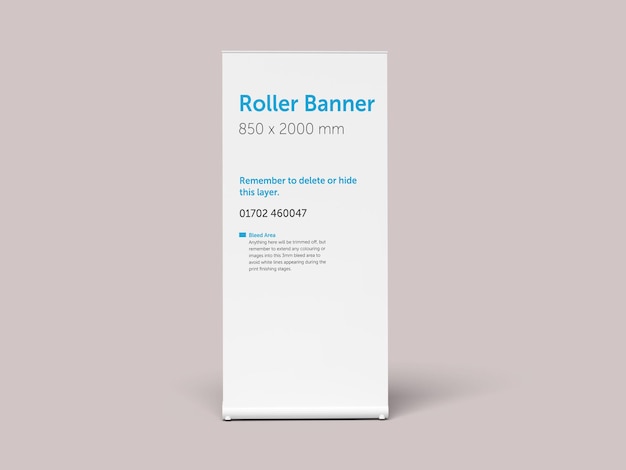 Roller Banner Mockup Vertical Presentation for Advertising