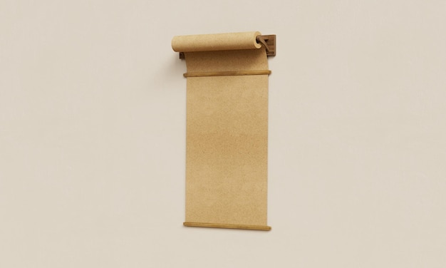 Rollkarton Papier Menü Schildtafel 3D-Rendering
