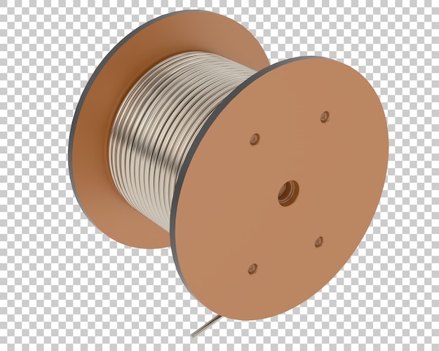 Rollo de cable en la ilustración de renderizado 3d de fondo transparente