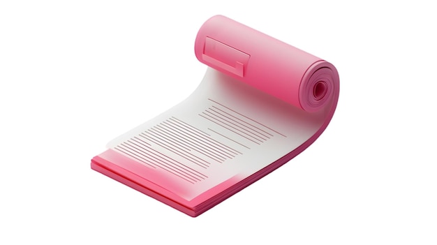 Rollo de documentos de color rosado