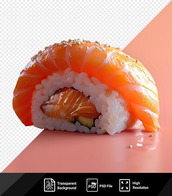 PSD un rollo de oshizushi único en un fondo rosado