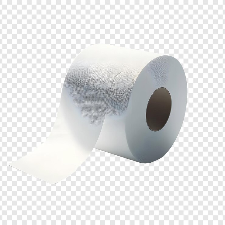 PSD un rollo de papel higiénico se muestra en un fondo transparente