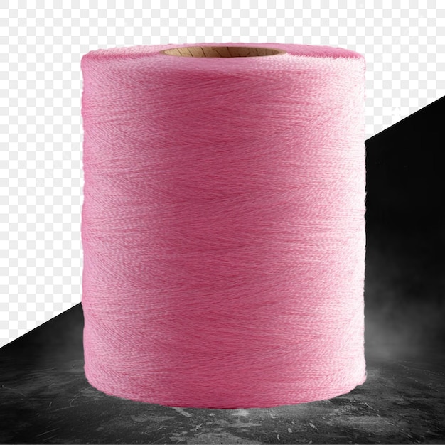 un rollo de papel higiénico rosa con una banda rosa en él