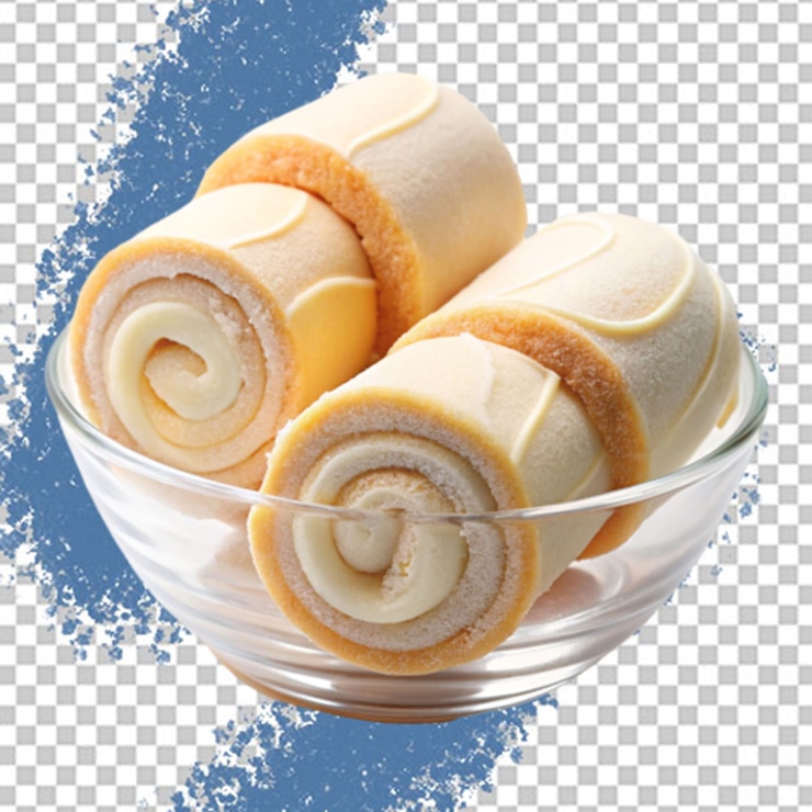 PSD rollos de helado de fondo transparente