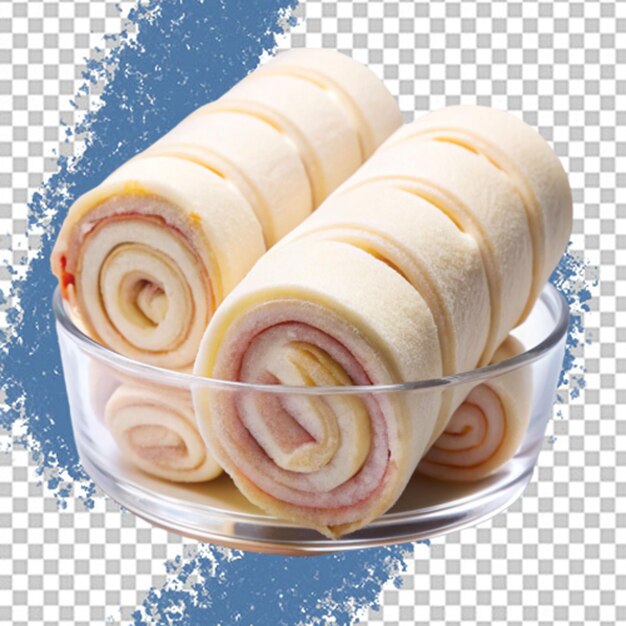 Rollos de helado de fondo transparente
