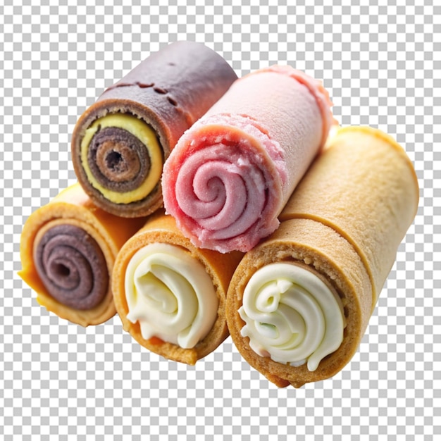 PSD rollos de helado de fondo transparente