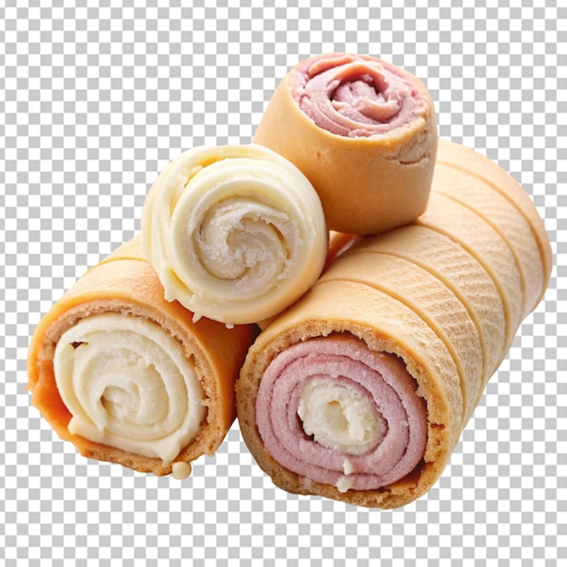 PSD rollos de helado de fondo transparente