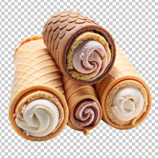 PSD rollos de helado de fondo transparente