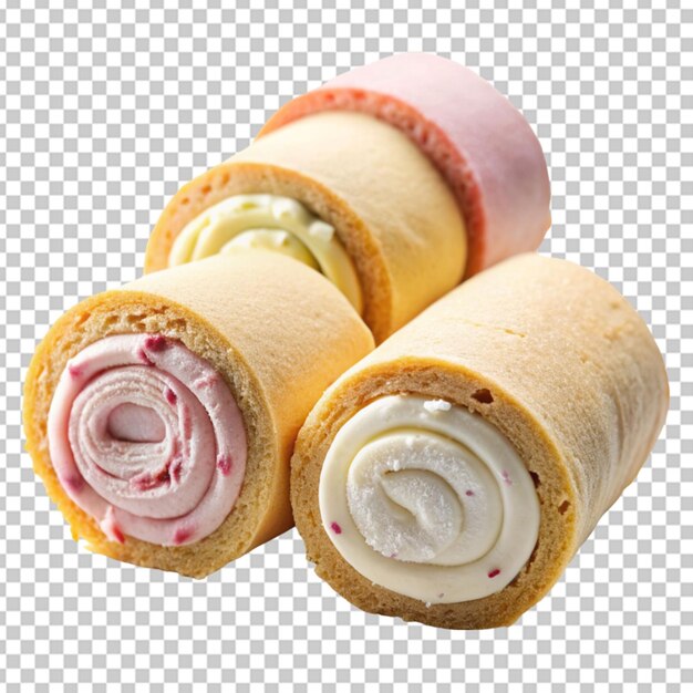 PSD rollos de helado de fondo transparente