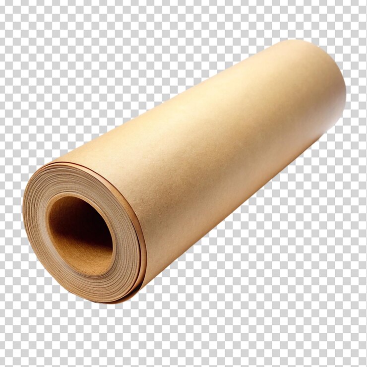 PSD rollos de papel kraft marrón aislados sobre un fondo transparente