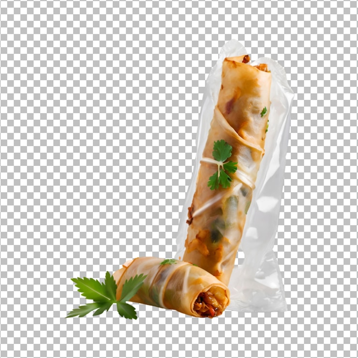 PSD rollos de primavera fritos en un fondo transparente premium psd