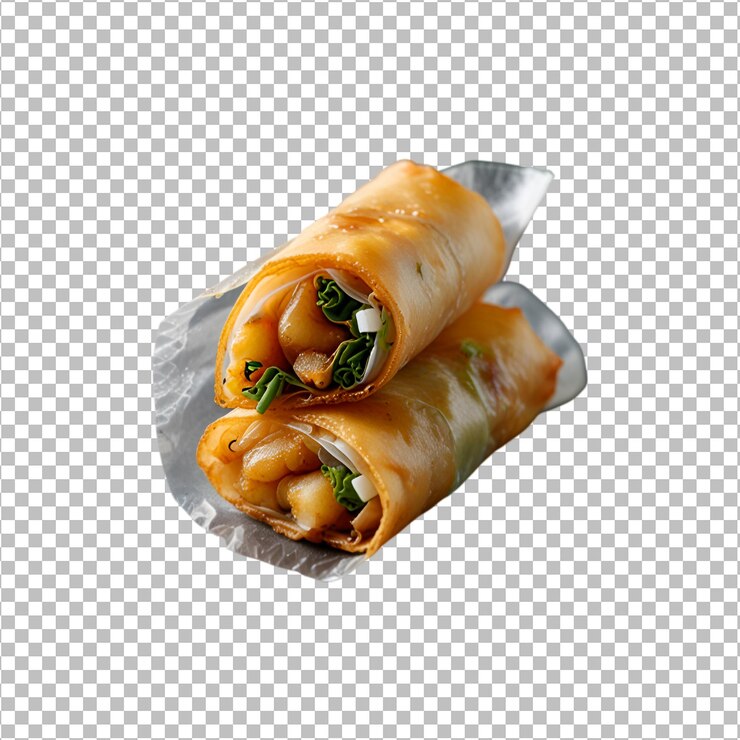 PSD rollos de primavera fritos en un fondo transparente premium psd