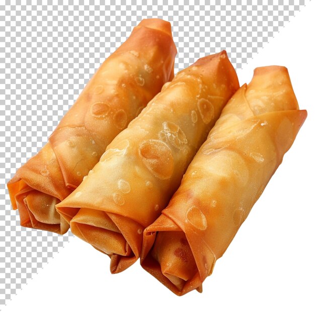 PSD rollos de primavera con salsa de chile dulce chimichangas día de comida aislado en un fondo transparente