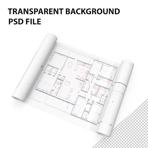 PSD rolls architektur und blueprint png