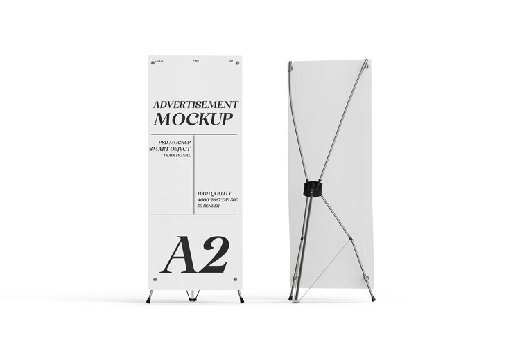 RollUp Banner Mockup Banner di stand realistico per promozioni di eventi