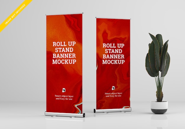Rollup xbanner Stand Mockup. Modello PSD.