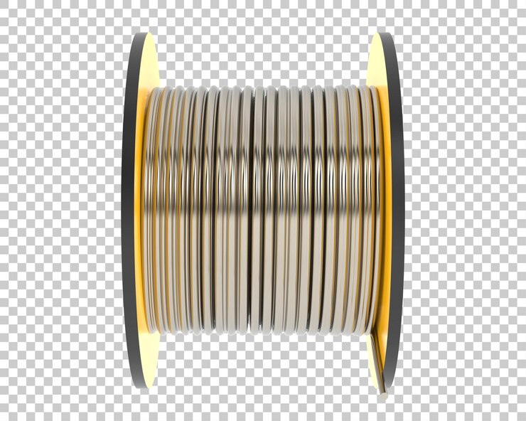 PSD rolo de cabo na ilustração de renderização 3d de fundo transparente