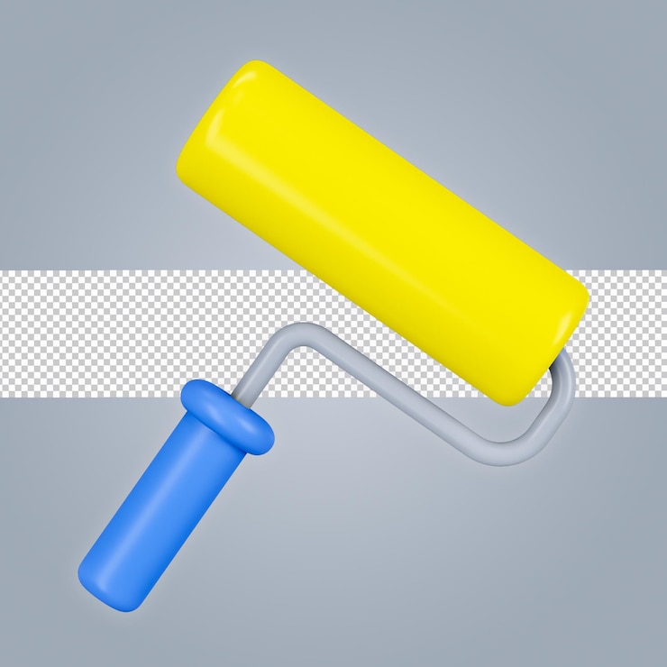 Rolo de pintura 3d ícone